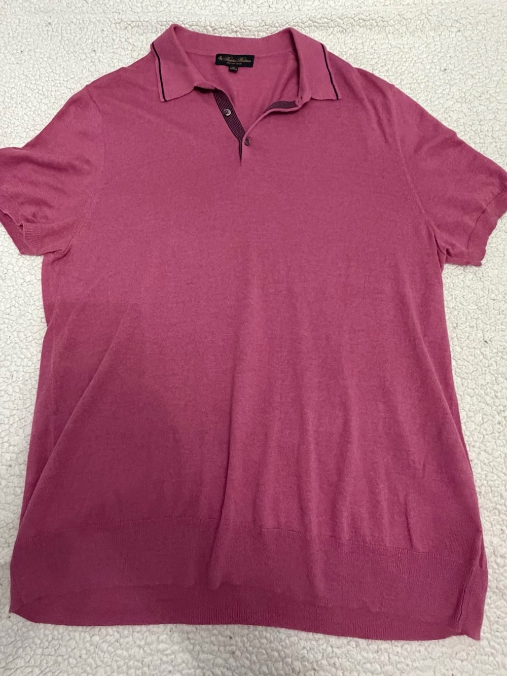 XL Pink Brooks Brothers Short Sleeve Polo